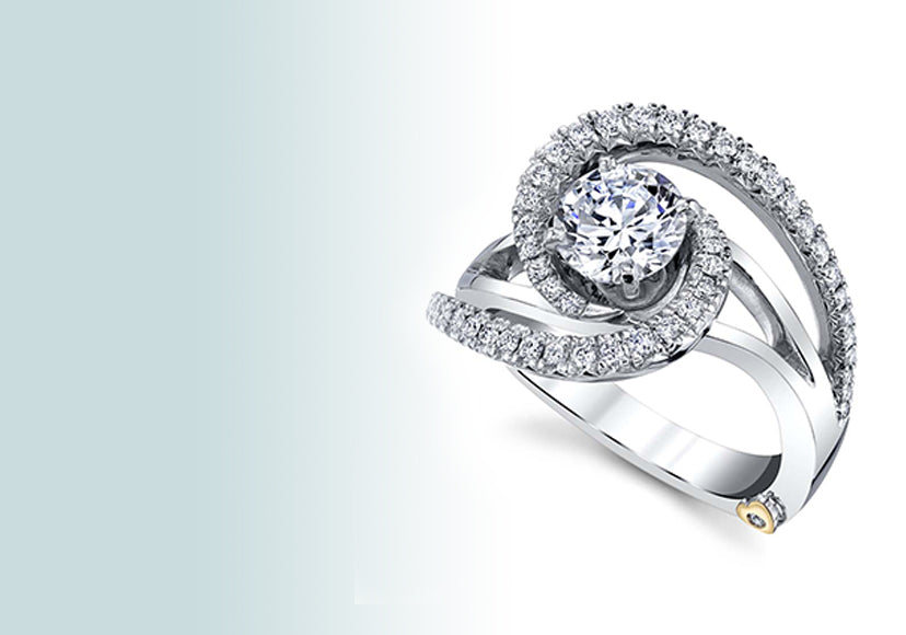 Aura Engagement Ring Single Row Diamond Shank – Diana Vincent Jewelry  Designs